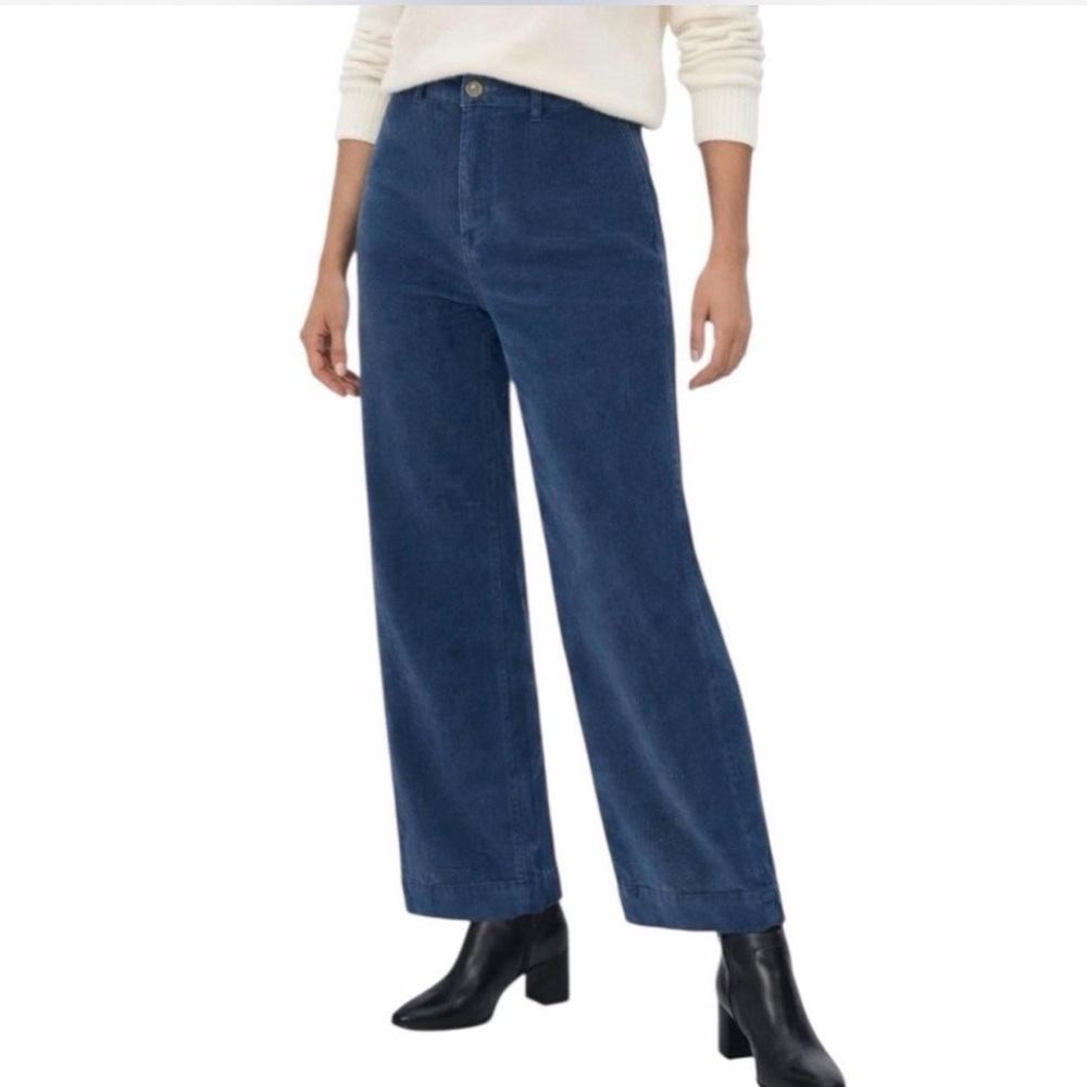 Everlane High-Rise Wide-Leg pants in Navy Blue